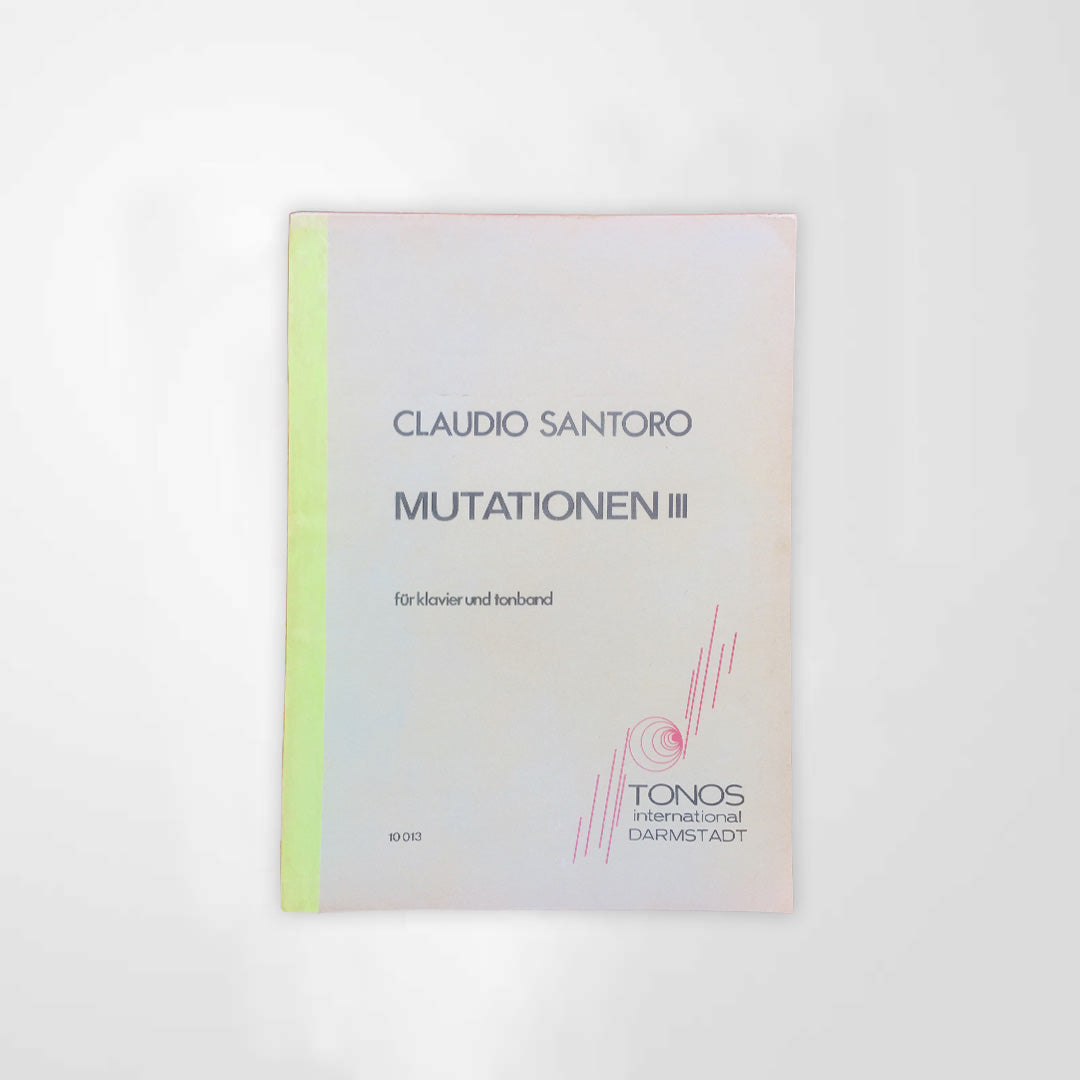 SANTORO Mutationen III, para piano e tape (partitura grande formato)